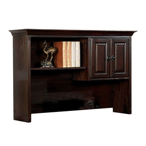 Benzara Tami Transitional Credenza Desk Hutch, Dark Cherry Finish BM122831 Dark Walnut Wood BM122831