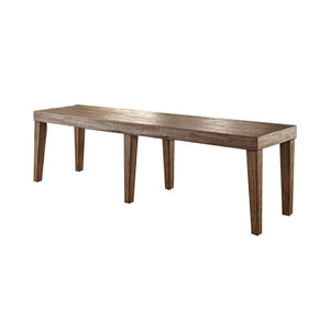 Benzara Colettte Contemporary Bench BM122860 Rustic Oak Wood BM122860