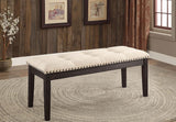 Benzara Dodson I Contemporary Bench, Ivory BM122886 Ivory Wood BM122886