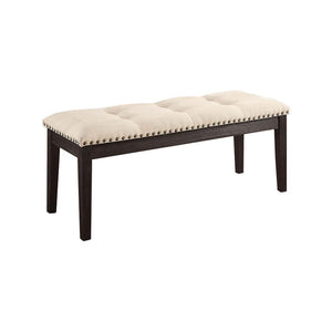 Benzara Dodson I Contemporary Bench, Ivory BM122886 Ivory Wood BM122886