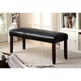 Benzara Brent Transitional Bench, Espresso & Dark Cherry BM122921 Brown Wood BM122921