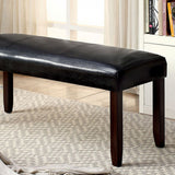 Benzara Brent Transitional Bench, Espresso & Dark Cherry BM122921 Brown Wood BM122921