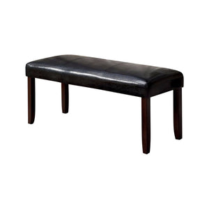 Benzara Brent Transitional Bench, Espresso & Dark Cherry BM122921 Brown Wood BM122921