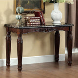 Benzara Brampton Traditional Style Sofa Table BM122925 Espresso Faux Marble Solid Wood Wood Veneer & Others BM122925