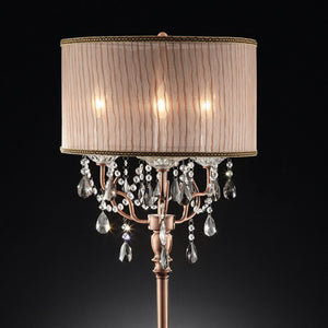 Benzara Cecelia Crystal Lamp With Antler Design Table Lamp BM122943 Copper Crystal Metal BM122943