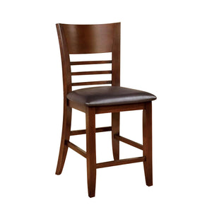 Benzara Hillsview I Transitional Counter Hight Chair, Brown Cherry, Set Of 2 BM122959 Brown Cherry Leatherette Solid Wood Wood Veneer & Others BM122959