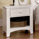 Benzara Omnus Wood Night Stand, White Finish BM122965 White Wood BM122965