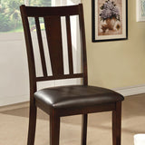 Benzara Bridgette I Solid Wood Side Chair, Set Of 2 BM122993 Espresso Leatherette Solid Wood Wood Veneer & Others BM122993