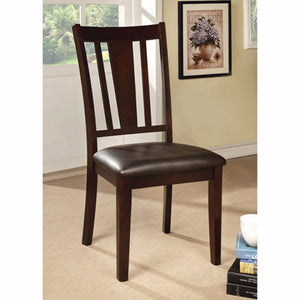 Benzara Bridgette I Solid Wood Side Chair, Set Of 2 BM122993 Espresso Leatherette Solid Wood Wood Veneer & Others BM122993