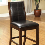 Benzara Townsend II Leatherette Parson Chair Counter Height Chair, Set Of 2 BM122994 Brown Cherry Leatherette Solid Wood Wood Veneer & Others BM122994