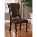 Benzara Alpena Traditional Style Side Chair Set Of 2 BM123018 Brown Solid Wood Wood Veneer & Others BM123018