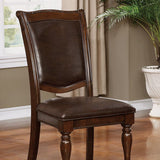 Benzara Alpena Traditional Style Side Chair Set Of 2 BM123018 Brown Solid Wood Wood Veneer & Others BM123018