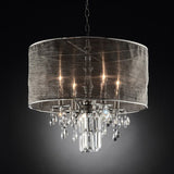 Benzara Gina Contemporary Style Ceiling Lamp BM123027 Black, Silver Metal BM123027