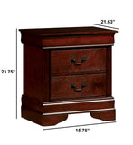 Benzara Louis Philippe III Contemporary Style Night Stand BM123032 Cherry Wood BM123032