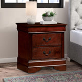 Benzara Louis Philippe III Contemporary Style Night Stand BM123032 Cherry Wood BM123032