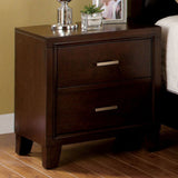 Benzara Enrico I Contemporary Style Nightstand, Brown Cherry BM123047 Brown Metal BM123047