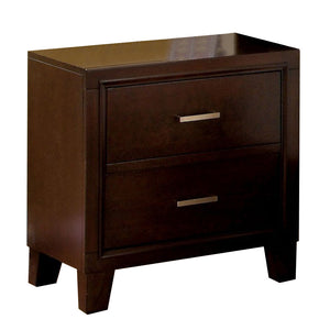 Benzara Enrico I Contemporary Style Nightstand, Brown Cherry BM123047 Brown Metal BM123047