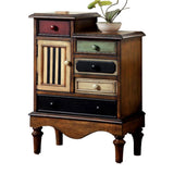 Vintage Style Accent Chest With 5 Drawers, Walnut Brown