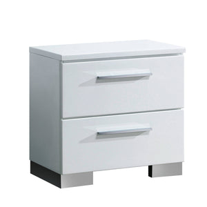 Benzara Clementine Contemporary Nightstand, White BM123071 White Wood BM123071