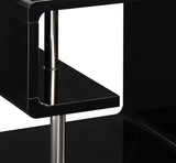 Benzara Ninove Contemporary Style End Table, Black BM123100 Black Lacquer Metal & Others BM123100