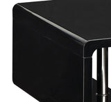 Benzara Ninove Contemporary Style End Table, Black BM123100 Black Lacquer Metal & Others BM123100