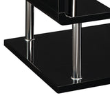 Benzara Ninove Contemporary Style End Table, Black BM123100 Black Lacquer Metal & Others BM123100