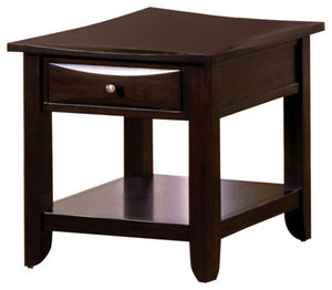 Benzara Baldwin Transitional End Table, Espresso Finish BM123128 Espresso Wood BM123128