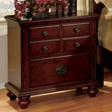 Benzara Gabrielle II Transitional Nightstand, Cherry Finish BM123138 Cherry Wood BM123138