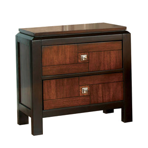 Benzara Patra Transitional Nightstand, Acacia & Walnut BM123140 Acacia, Walnut Wood BM123140