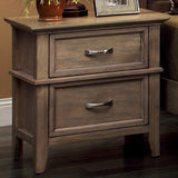 Benzara Loxley Transitional Nightstand, Weathered Oak Finish BM123142 Weathered Oak Wood BM123142