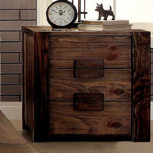 Benzara Janeiro Transitional Nightstand, Rustic Natural Tone BM123146 Rustic Natural Tone Wood BM123146