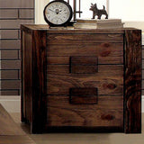 Benzara Janeiro Transitional Nightstand, Rustic Natural Tone BM123146 Rustic Natural Tone Wood BM123146