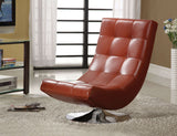 Benzara Trinidad Contemporary Swivel Chair, Mahogany Red BM123156 Mahogany Red Leather BM123156