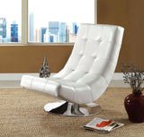 Benzara Trinidad Contemporary Swivel Chair, White BM123157 White Leather BM123157