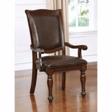 Benzara Alpena Traditional Arm Chair, Brown Cherry, Set Of 2 BM123165 Brown Cherry Solid Wood Wood Veneer & Others BM123165