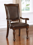 Benzara Alpena Traditional Arm Chair, Brown Cherry, Set Of 2 BM123165 Brown Cherry Solid Wood Wood Veneer & Others BM123165