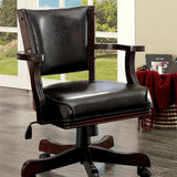 Benzara Rowan Contemporary Arm Chair, Dark Cherry Finish BM123168 Cherry Wood Leather BM123168