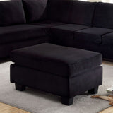 Lomma Contemporary Ottoman, Black Finish