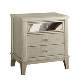 Adeline Contemporary Style Nightstand, Silver Finish