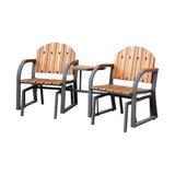 Perse Contemporary Rocking Chair Set, Oak Finish