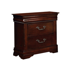 Benzara Mandura Contemporary Night Stand In Cherry Finish BM123205 Cherry Wood BM123205