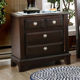 Benzara Litchville Contemporary Night Stand In Brown Cherry Finish BM123250 Brown Cherry Solid Wood Wood Veneer & Others BM123250