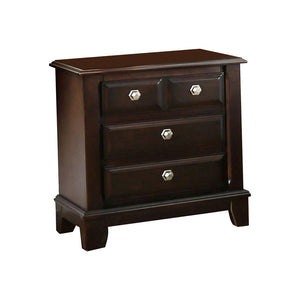 Benzara Litchville Contemporary Night Stand In Brown Cherry Finish BM123250 Brown Cherry Solid Wood Wood Veneer & Others BM123250