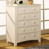 Benzara Sophisticated 5 Drawers Wooden Chest, White BM123260 White Wood BM123260