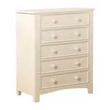 Sophisticated 5 Drawers Wooden Chest, White