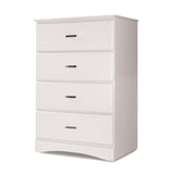 Benzara Wooden Chest With 4 Drawers In White BM123263 White Wood BM123263