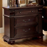 Benzara Esperia Luxurious English Night Stand In Brown Cherry Finish BM123291 Brown Cherry Wood BM123291