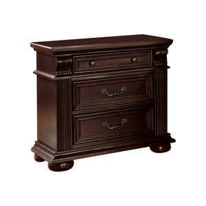 Benzara Esperia Luxurious English Night Stand In Brown Cherry Finish BM123291 Brown Cherry Wood BM123291