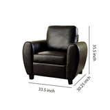 Benzara Hatton Contemporary Style Chair In Black Finish BM123300 Black Leather BM123300