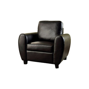 Benzara Hatton Contemporary Style Chair In Black Finish BM123300 Black Leather BM123300